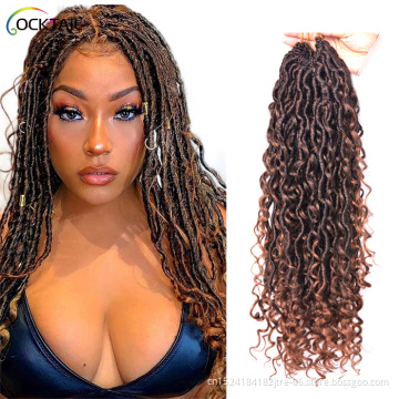short gypsy river goddess faux locs with curly hair, curly bohemian passion twist river locs crochet braids twist natural deep